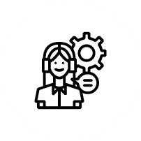 歯車と女性のアイコン