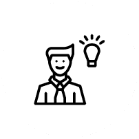 人物と電球のアイコン